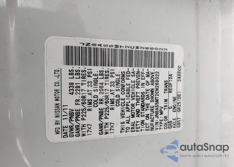 2012 Nissan Rogue Sv from USA, damaged, VIN JN8AS5MT2CW268022